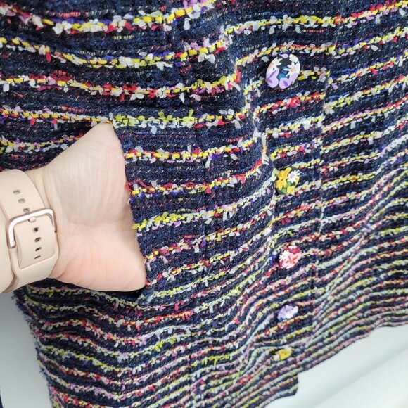 Cabi womens 6 Style 5660 Headline Topper Pastel stripe tweed floral belted coat - Picture 12 of 12